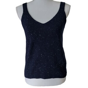 NEW Old Navy Size M Medium Speckled Navy Blue Tank Sweater Swank Top